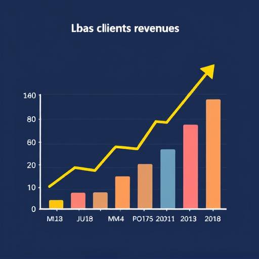 Grafico che mostra l'aumento del fatturato dell'azienda cliente