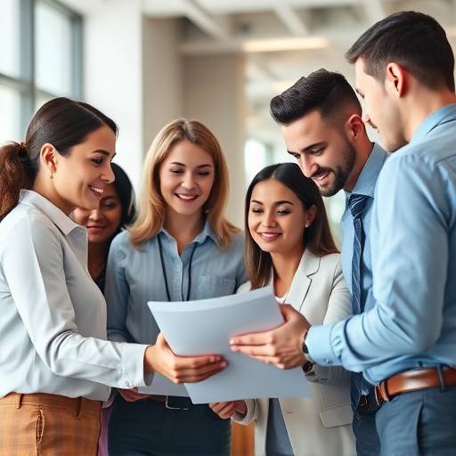 Immagine che mostra un team aziendale che collabora